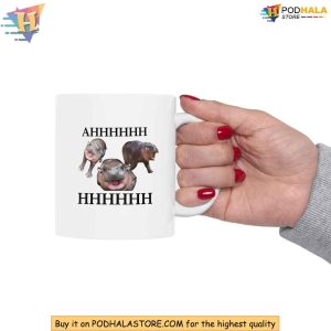Funny Hippo Moo Deng Mug Cute Baby Hippo Meme Design Gift for Friends 3