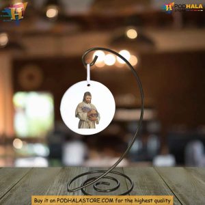 Funny Moo Deng Jesus Ornament Gag Gift For Friends Funny Christmas Decoration 2