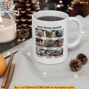 Funny Moo Deng Mug, Hippo Meme Gift for Moo Deng Lovers, Baby Hippo Moods