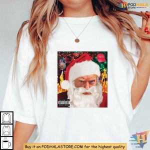 Funny Tacky Trump Shirt Santa Mugshot Design Christmas Parody Apparel 3