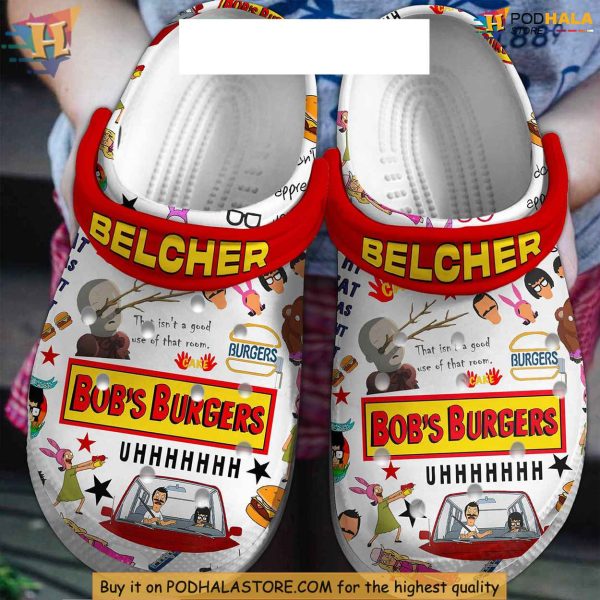 Gene Belcher Crocs, Funny Bob’s Burgers Themed Clogs, Unique Belcher Shoes