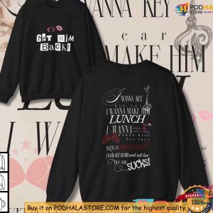 Get Him Back Lyrics Olivia Rodrigo Fan Shirt Emotional Song Tee for Fans 2