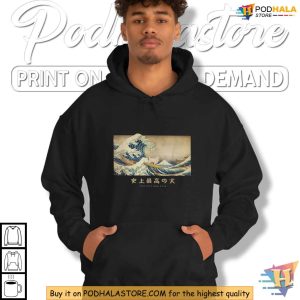 Great Pyrenees Surfing Dog Shirt, Japanese Wave Inspired Pet Apparel