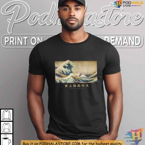 Great Pyrenees Surfing Dog Shirt Japanese Wave Inspired Pet Apparel 4