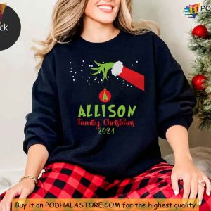 Grinch Personalized Family Christmas Shirt Matching Family Tees for Festive Fun 2