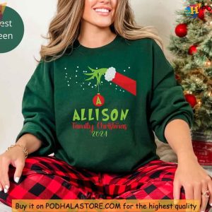 Grinch Personalized Family Christmas Shirt Matching Family Tees for Festive Fun 3