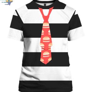 Hamburglar Costume T-Shirt 3D Printed Burger Tie, Nostalgic Fast Food Shirt