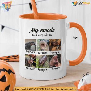 Hippo Fan Moo Deng Mug, Cute Baby Hippo Meme Mug for Coffee and Tea Lovers