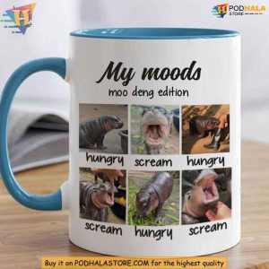 Hippo Fan Moo Deng Mug Cute Baby Hippo Meme Mug for Coffee and Tea Lovers 3