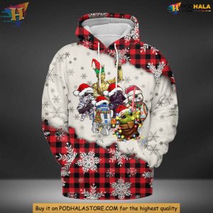 Holiday Star Wars 3D Hoodie Christmas Plaid Disney Design Sweatshirt 2