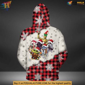 Holiday Star Wars 3D Hoodie Christmas Plaid Disney Design Sweatshirt 3