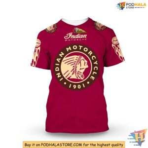 Indian Motorcycle 3D Hoodie Red Vintage Biker Sweatshirt Gift for Riders 3