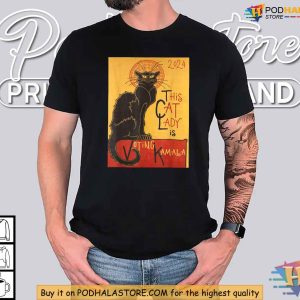 Kamala Harris 2024 Cat Lady Voting Shirt Feminist Humor Election Campaign Tee 2