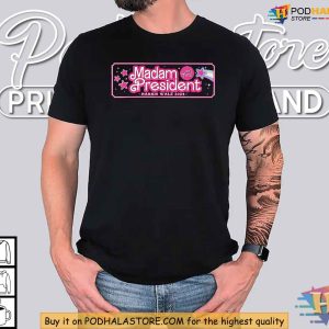 Kamala Harris Madam President Shirt Tim Walz 2024 Cute Empowerment Tee 1