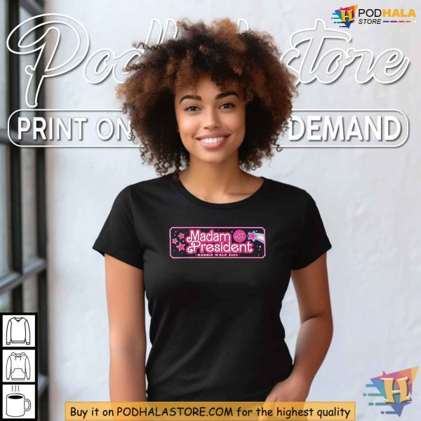 Kamala Harris Madam President Shirt, Tim Walz 2024, Cute Empowerment Tee