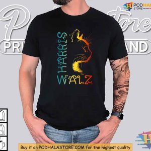 Kamala Harris Shirt 2024 Election Walz Running Mate Funny Cat Design Tee 2