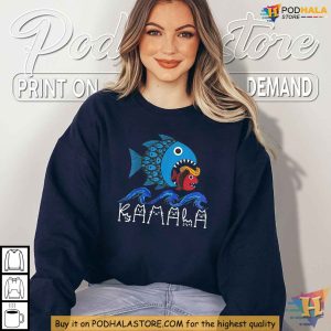 Kamala Harris Shirt Big Fish Political Satire 2024 Trump Rivalry Clothing 2