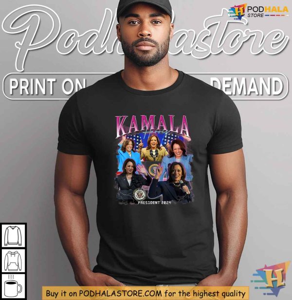 Kamala Harris Shirt, Bold 2024 Presidential Campaign Bootleg Style Apparel