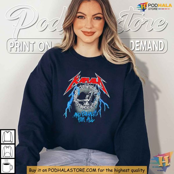 Kamala Harris Shirt, Equality for All Rock Parody Apparel, Justice Theme