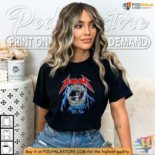 Kamala Harris Shirt, Equality for All Rock Parody Apparel, Justice Theme