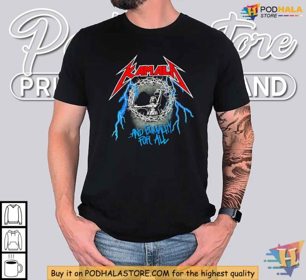 Kamala Harris Shirt, Equality for All Rock Parody Apparel, Justice Theme