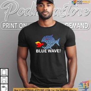 Kamala Harris Shirt, Funny Blue Wave 2024 Eat Little Fish Trump Hair Design