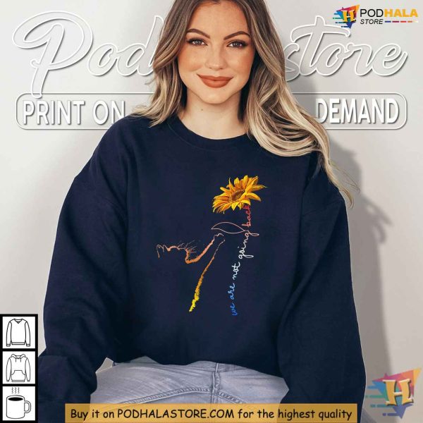 Kamala Harris Shirt, We are Not Going Back Sunflower Feminist Cat Graphic Tee