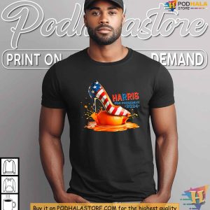 Kamala Harris Shirt with American Flag High Heel Anti Trump Orange Crush 1