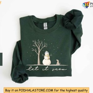 Let It Snow Sweatshirt, Funny Snowman Sweater, Winter Family Matching Outfits