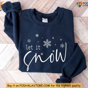 Let it Snow Sweatshirt Cozy Holiday Gift for Women Christmas Party Outfit