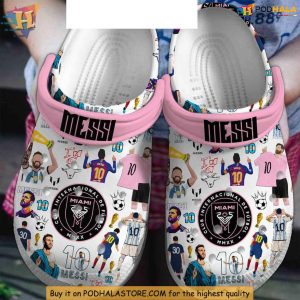 Messi Crocs Inter Miami FC Fan Design Shoes Tribute to Messi Number 10 Footwear 1