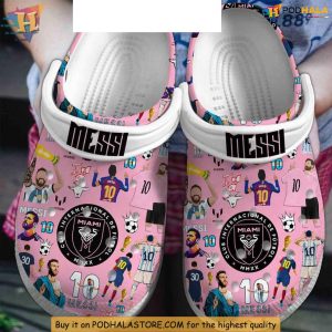 Messi Crocs Stylish Pink Design Inter Miami FC Messi Fan Merchandise 1