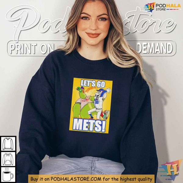 Mets NLCS shirt, Mr Met Beats Phanatic Phillies Baseball Rivalry Apparel
