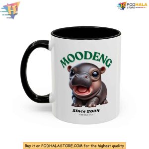 Moo Deng Accent Mug, Cute Animal Coffee Cup for Hippo Lovers Trend 2024 Edition