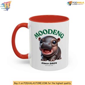 Moo Deng Accent Mug Cute Animal Coffee Cup for Hippo Lovers Trend 2024 Edition 2