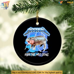 Moo Deng Christmas Ornament, Viral Meme Tree Decoration, Cute Hippo 2024 Ornament