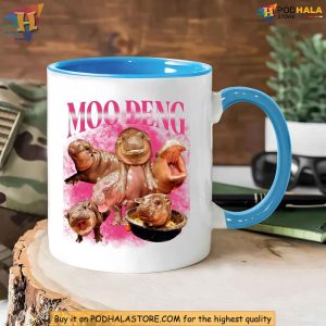 Moo Deng Mug Funny Hippo Meme Coffee Mug Adorable Baby Hippo Lover Gift 2