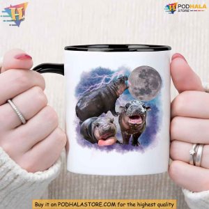 Moo Deng Mug, Galaxy Baby Hippo Mug, Unique Funny Gift for Hippo Fans