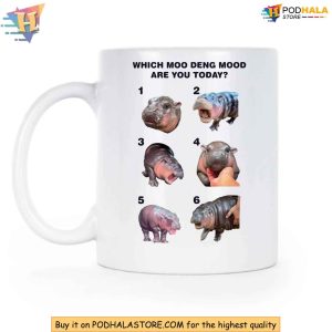 Moo Deng Mug, Hippo Meme Coffee Mug, Cute Animal Meme Moods