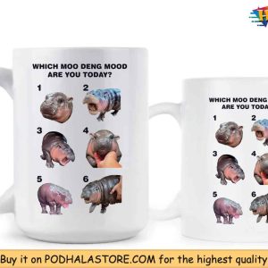 Moo Deng Mug Hippo Meme Coffee Mug Cute Animal Meme Moods 2