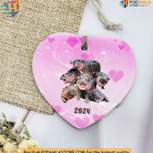 Moo Deng Ornament Adorable Baby Hippo 2024 Christmas Decoration Gift 2