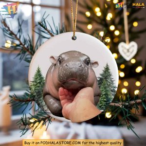 Moo Deng Ornament Baby Hippo Christmas Decoration Cute Holiday Gift Item 3
