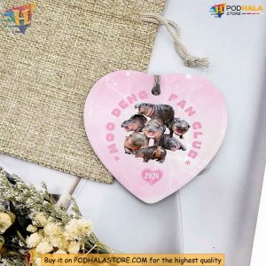 Moo Deng Ornament Baby Pygmy Hippo Christmas Gift Cute Decoration for Pet Lover 2