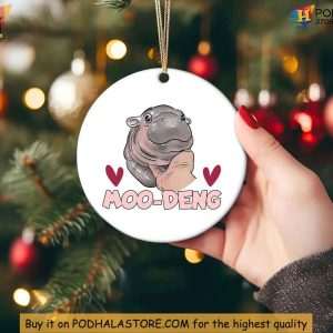 Moo Deng Ornament Cute Baby Hippo Decoration Thai Hippo Gift for Animal Lovers 3