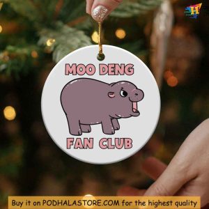 Moo Deng Ornament Cute Hippo Christmas Decor Pygmy Hippopotamus Holiday Gift 2
