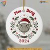 Moo Deng Santa Christmas Ornament 2024, Pygmy Hippo Cute Holiday Decor
