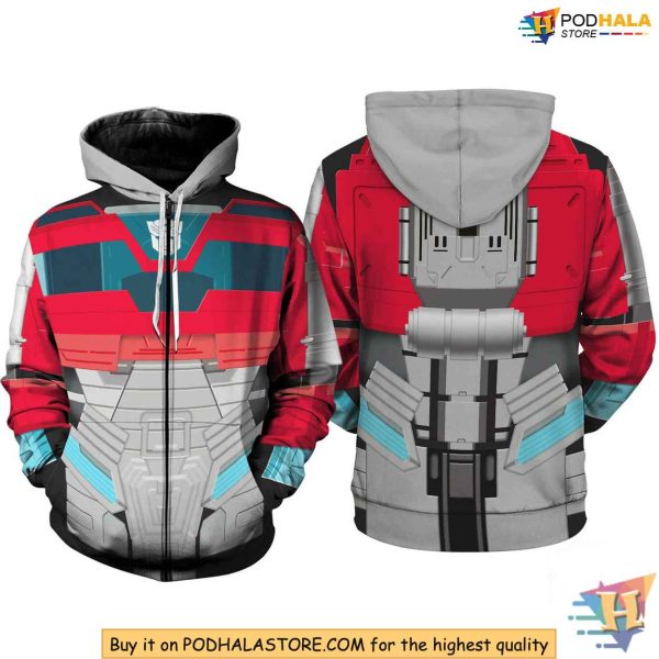 Optimus Prime 3D Hoodie, Full Print Transformers Costume Cosplay Sweatshirt