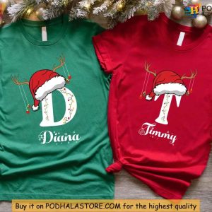 Personalized Christmas Family Shirt 2024 Custom Holiday Monogrammed Family Outfit 2