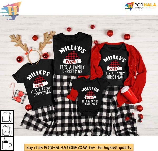 Personalized Christmas Family Shirt, 2024 Festive Holiday Matching Apparel