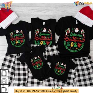Personalized Christmas Family Shirt, Custom Name Holiday 2024 Family Tee